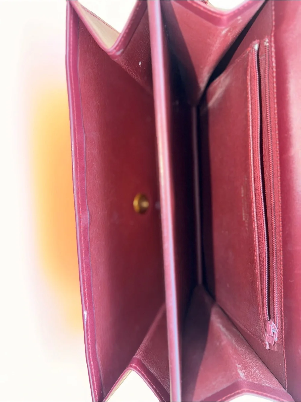 Vintage Christian Dior Burgundy Leather Medallion Flap Shoulder Bag France 🇫🇷